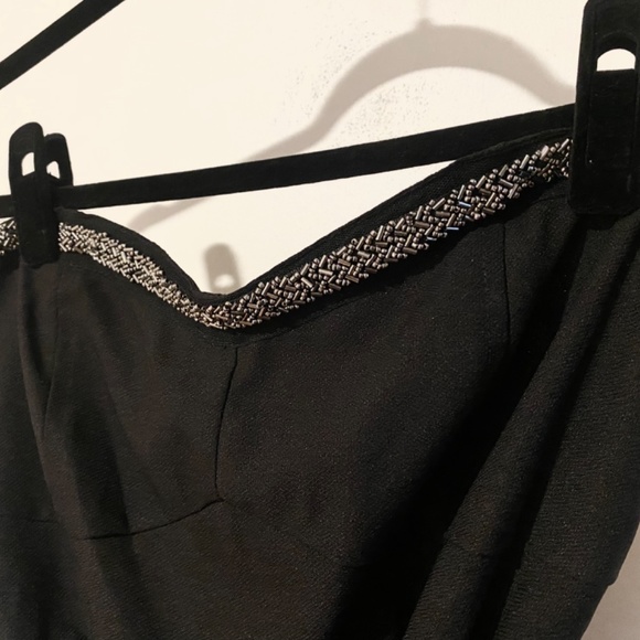 Strapless Little Black Dress with Beaded Detailing - Picture 3 of 4